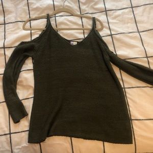 Green cut out shoulder sweater from Francesca’s